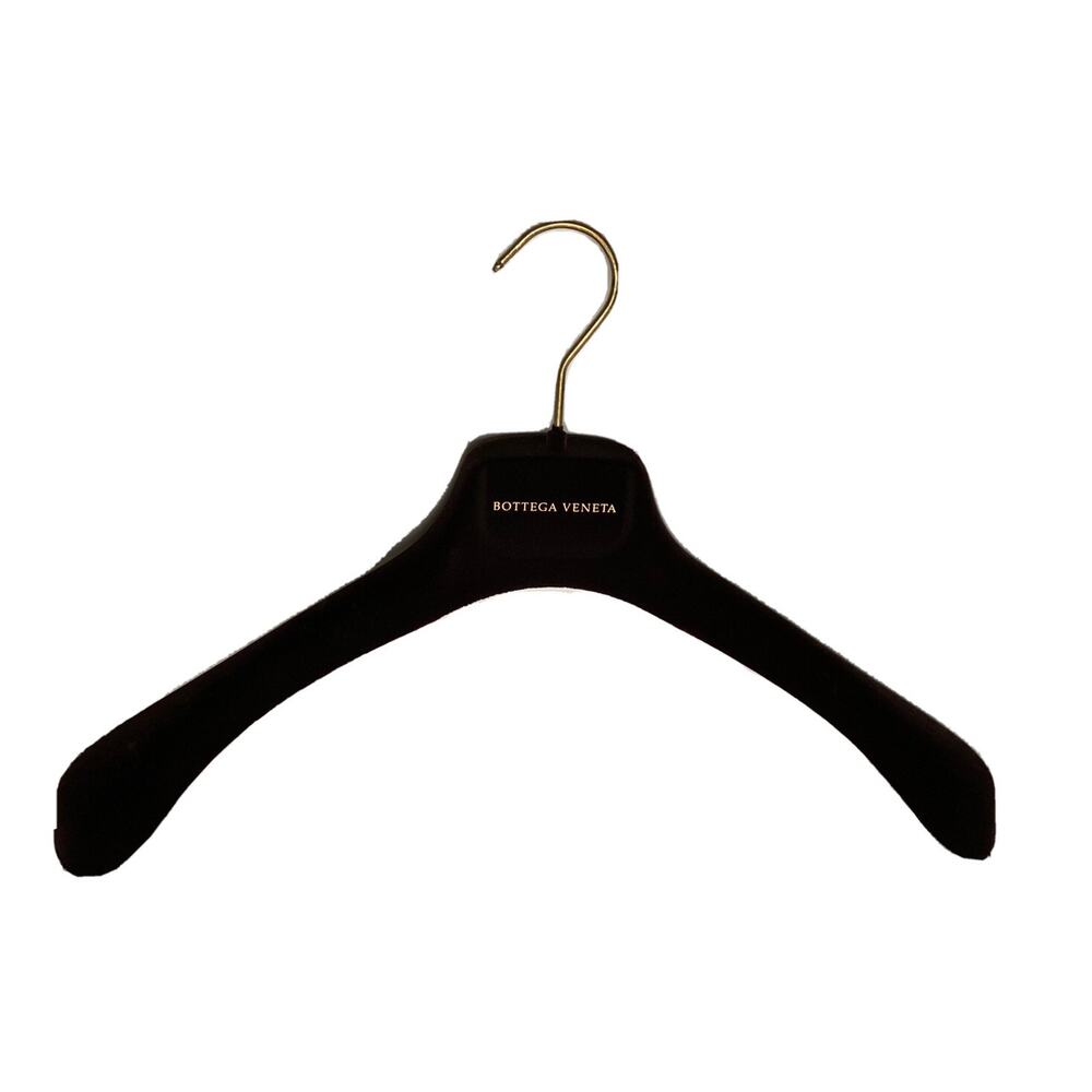 Bottega Veneta Brown Velvet Blazer Sweater Hangers with Gold Hardware 15x7